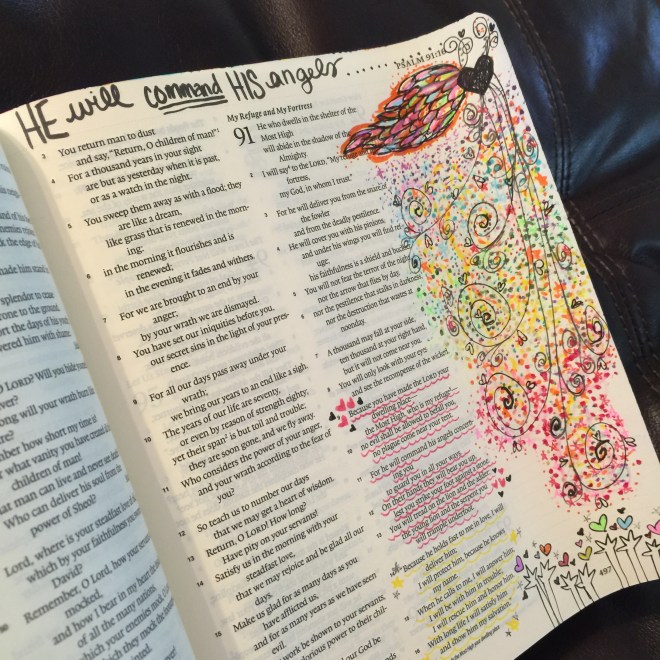 Journaling Bible|He Will Command His Angels... | apileofashes.com 