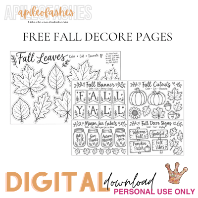 Free Fall Decorations Pages